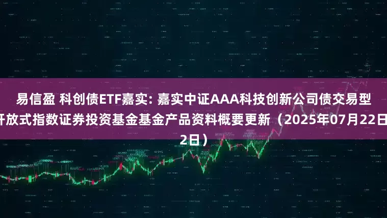 易信盈 科创债ETF嘉实: 嘉实中证AAA科技创新公司债交易型开放式指数证券投资基金基金产品资料概要更新（2025年07月22日）