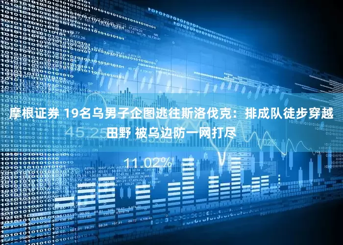 摩根证券 19名乌男子企图逃往斯洛伐克：排成队徒步穿越田野 被乌边防一网打尽